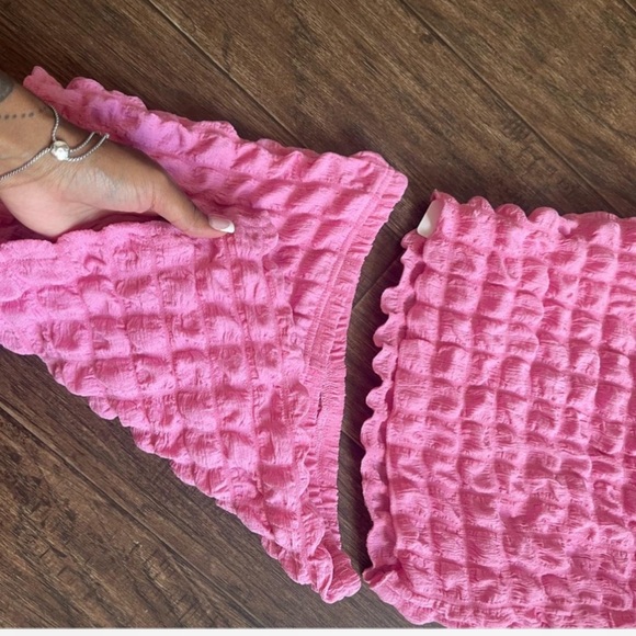 Pink BubbleGum Set | Waffle Textured NWT - Picture 2 of 5